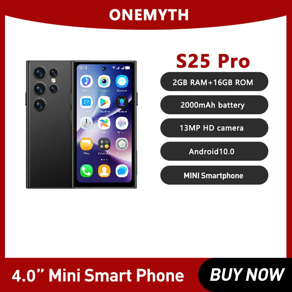 New Arrivals ONEMYTH S25 Pro Mini 3G Smartphone 4.0 Inch Full Screen Display 2000mAh 2GB RAM 16GB ROM Dual SIM With Play Store