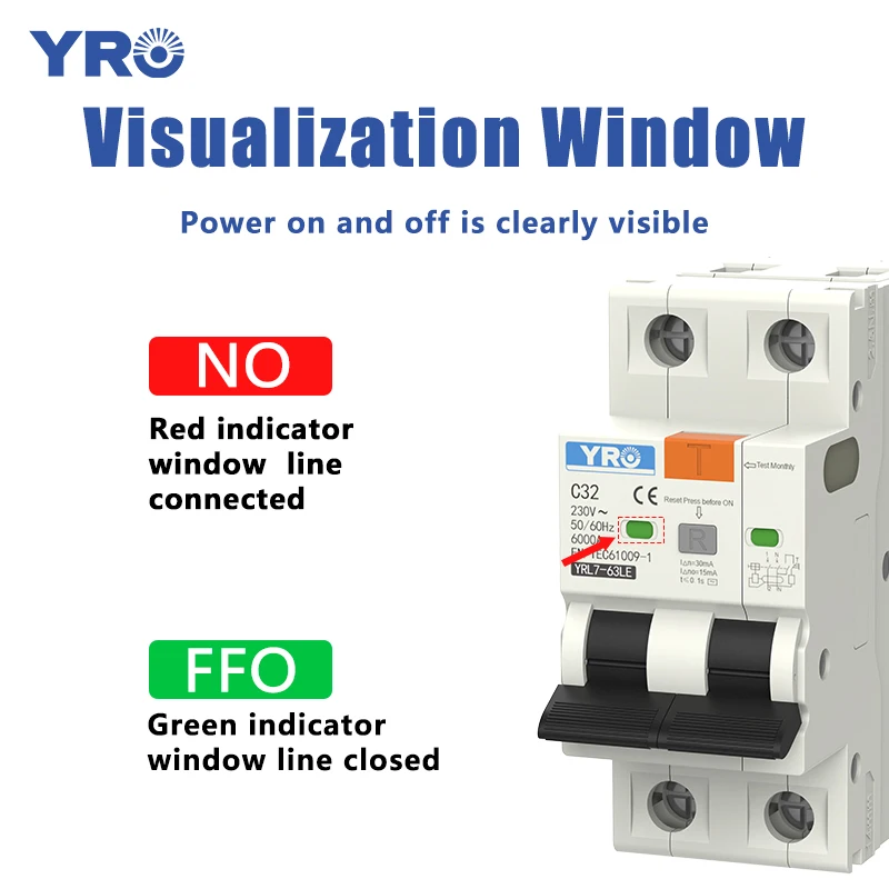 RCBO 1P+N 3P+N 6KA AC type Residual Current Circuit Breaker Operator with over current Leakage protection 230V 50/60Hz