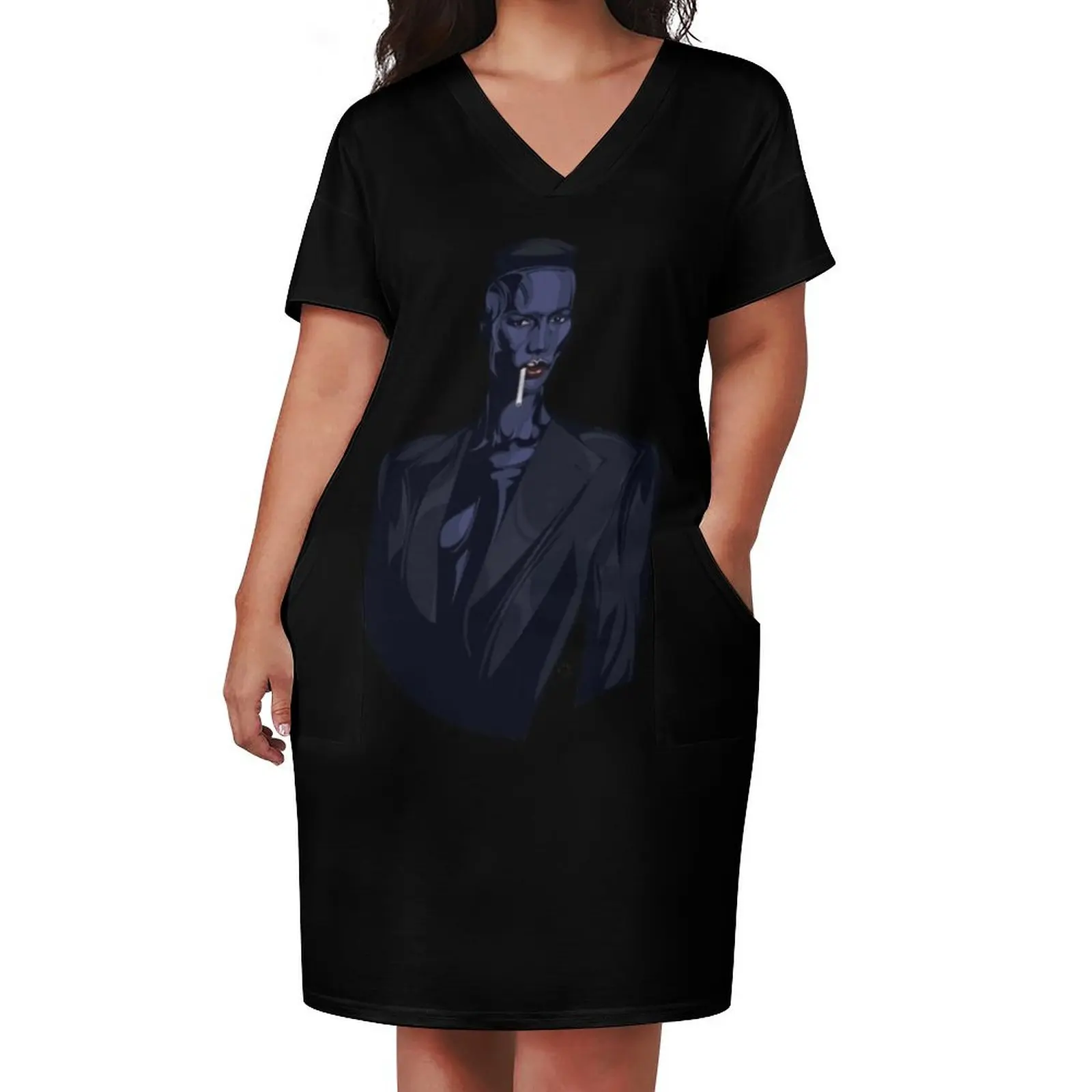 Grace Jones Camiseta Vestido de bolso solto Cocktail de vestidos Vestidos para festa de casamento vestidos elegantes plus size