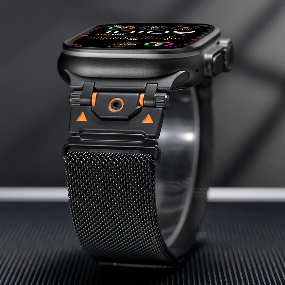 Luxury Stainless Steel Wristband for Apple Watch Series 10 46mm Ultra 49mm Milanese Loop Strap for Series 9 8 7 6 5 4 45mm 44mm