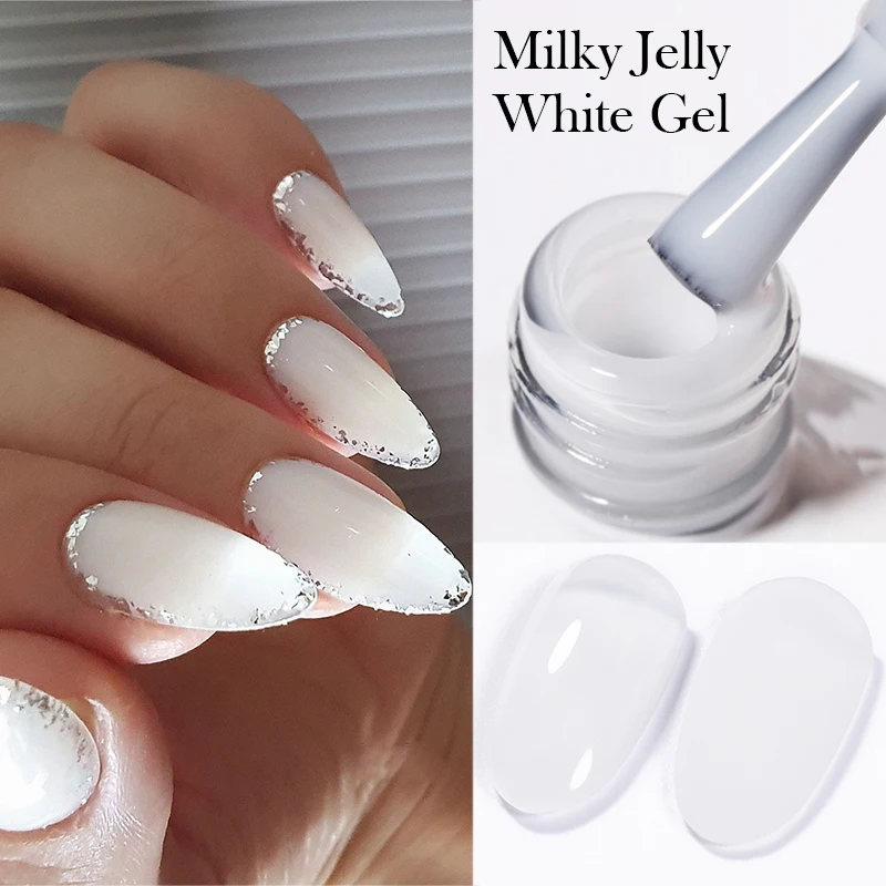 BORN PRETTY 10ml Milky White Jelly Color Gel Nail Polish Soak Off UV LED Gel Varnish Full Coverage Nail Manicure Constructor Gel