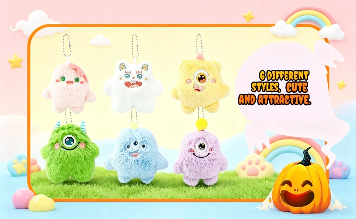 12-60 Stück Halloween Mini-Plüsch-Schlüsselanhänger, Niedliche Monster-Stofftiere, Party-Geschenke, Kindergeburtstags-Geschenke, Geschenktüten-Füllungen – Detail 4