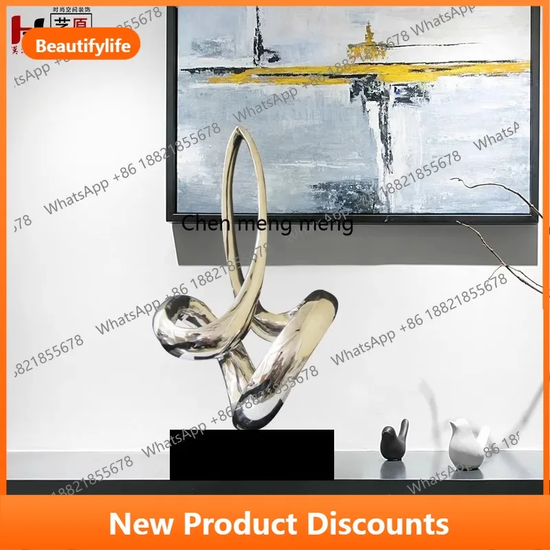 

C56 Abstract Modern Sculpture Artwork, Soft Decoration Artwork Stainless Steel Outdoor Window Ornament
