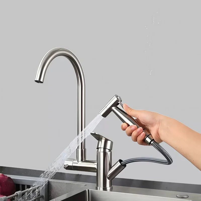 304-kitchen-faucet-hot-and-cold-sink-retractable-rotatable-stainless-steel-multifunctional-sink