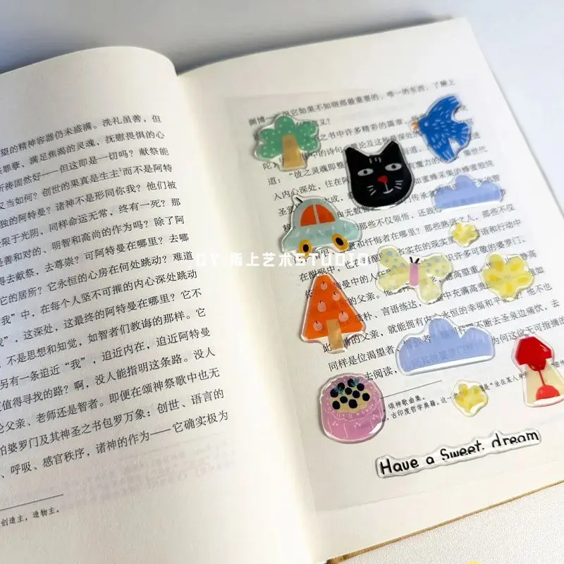 Korean Style Epoxy Stickers High-Value Ins Style 3D Back Glue Jelly Stickers Black Cat Mobile Phone Case Diy