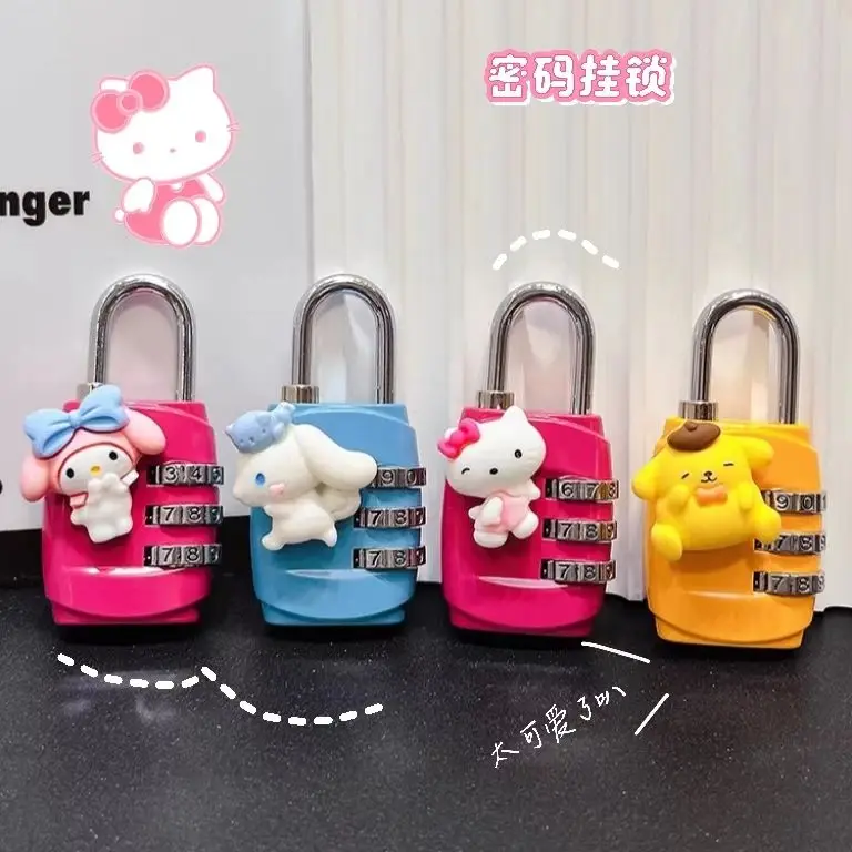 Pochacco أنيمي Kawaii سانريو Ins موضة قفل بكلمة مرور لطيف الكرتون Kuromi قلادة مقاوم للماء قفل باب الخزانة الهدايا