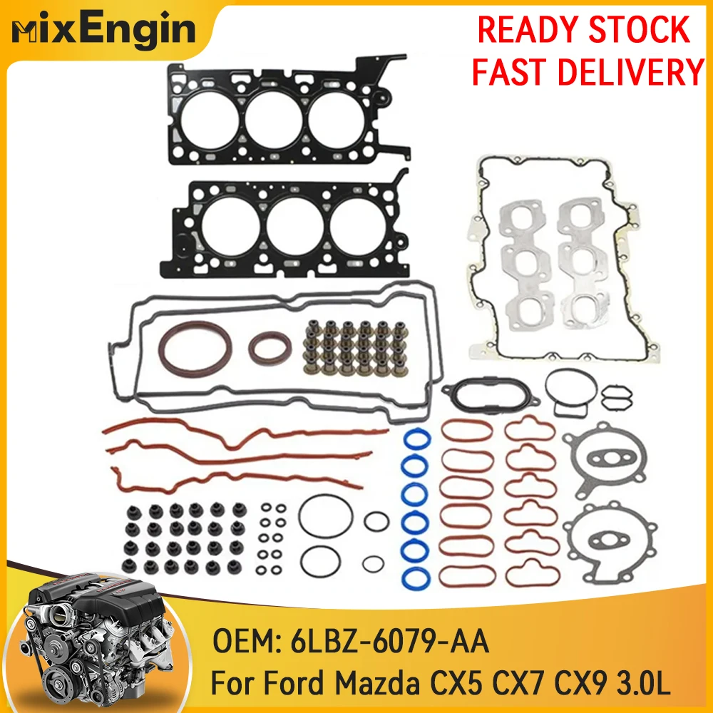 Conjunto Completo de Juntas de Motor Compatível com 3.0 L T V6 24V para Ford Escape AJ Mazda Tribute MPV EP CX5 CX7 CX9 Haima2 3.0L 02-08 6LBZ-6079-AA