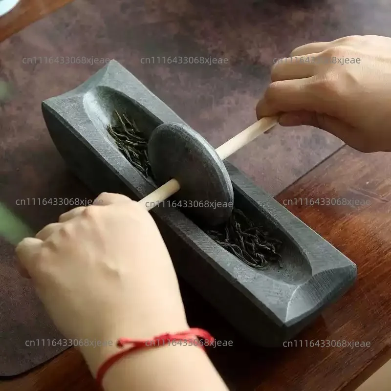 Chinese Style Mill Grinder Set Crusher Roller Tea Tray Seasoning Mills Traditional Chinese Medicine Grinding Machine Home Decor