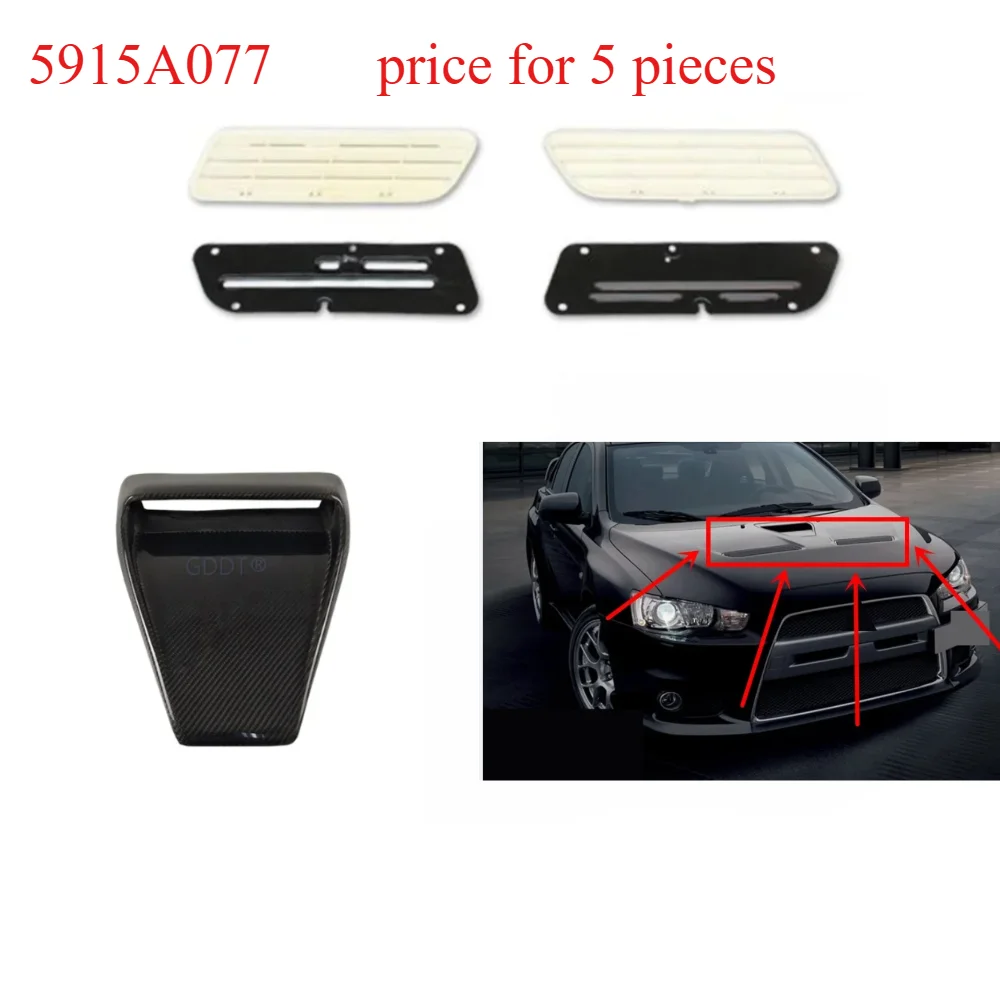 5915A077 Plastic Engine Cover for Lancer CZ00 Trim for Evo 10 Central Air Vent Bonnet Insulator No Painting 5 Pieces