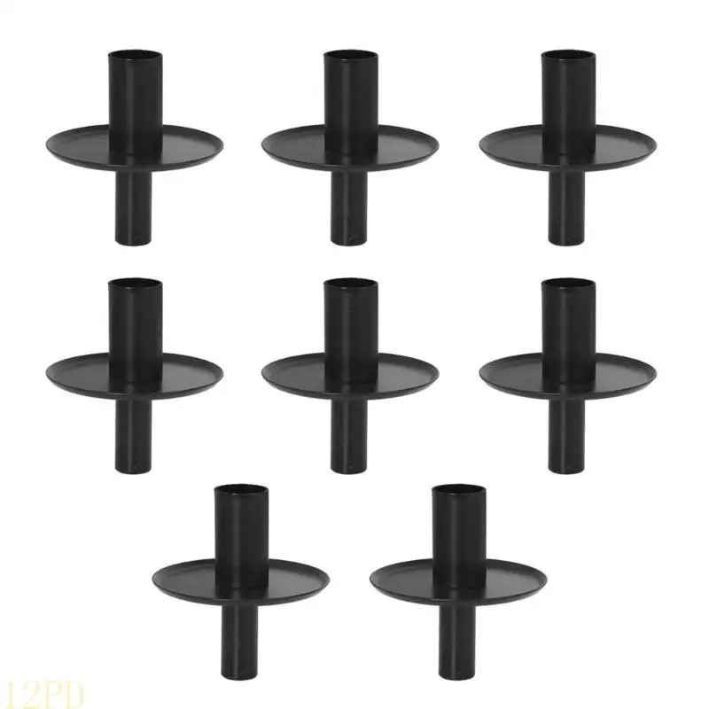 12PD Multipurpose Bottle Toppers Taper Holders Iron Candlestick Romance Dining Accessories Home Decoration 4/8Pieces