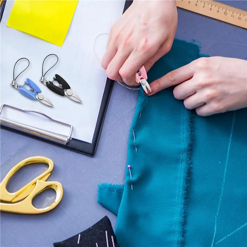ABLQ 12 Pcs Mini Small Scissors Keychain Set With Cover Travel-Sized Portable Snips For Travel, Sewing, Crafts And Yarn