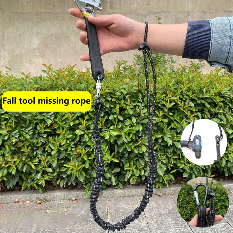 

Безопасный банджи-привязь, ремешок для инструментов с карабином, альпинистский рабочий трос, защита от падения, воздушная работа, аксессуары для скалолазания