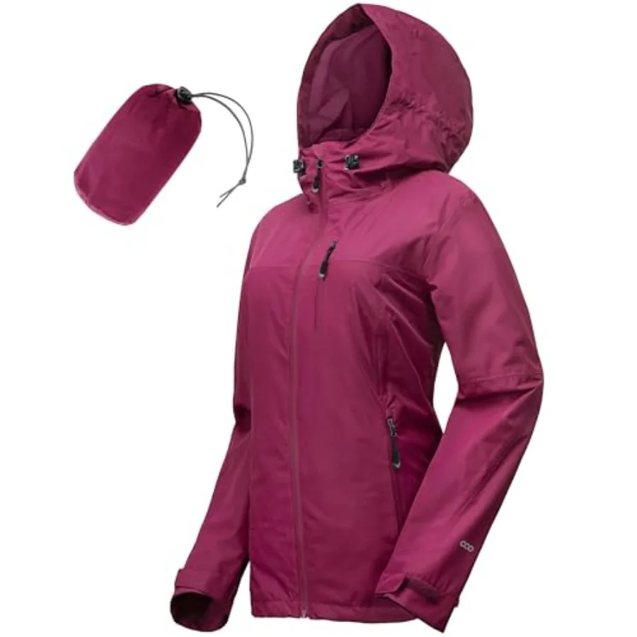 

33, 000Feet Packable Rain Jacket Women Lightweight Waterproof Raincoat with Hood Cycling Bike Jacket Windbreaker