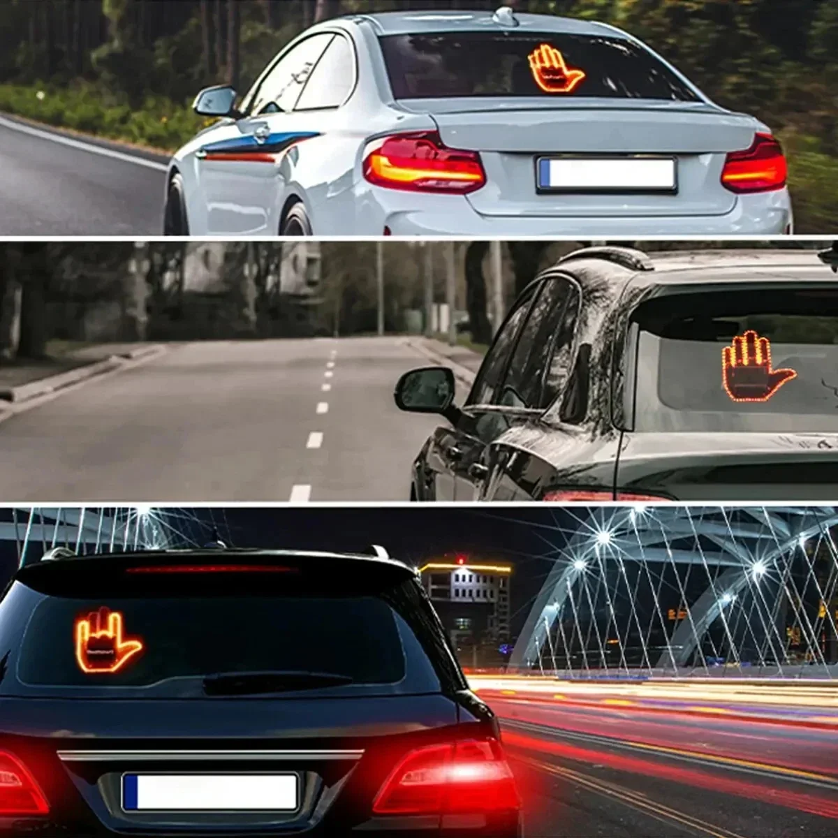 

1 Set Cool Funny Remote Control LED Middle Finger Gesture Lamp – Unique Car Accessory & Decorative Light Strip