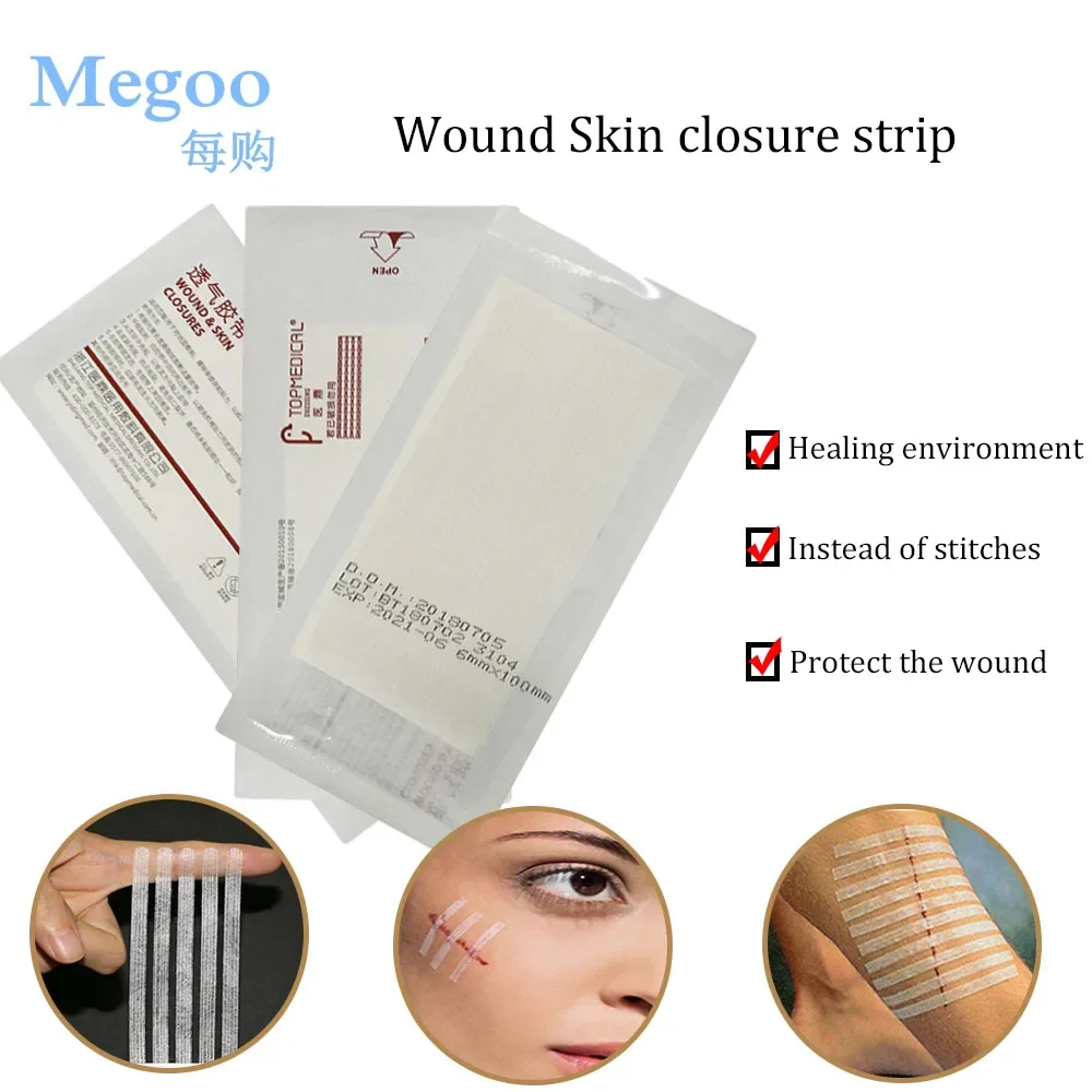 4 Bags Medical Wound  Closure Strips Cesarean Section Thyroid Surgical Wound Care Tape Reduces Scar Formation Steri-Strip