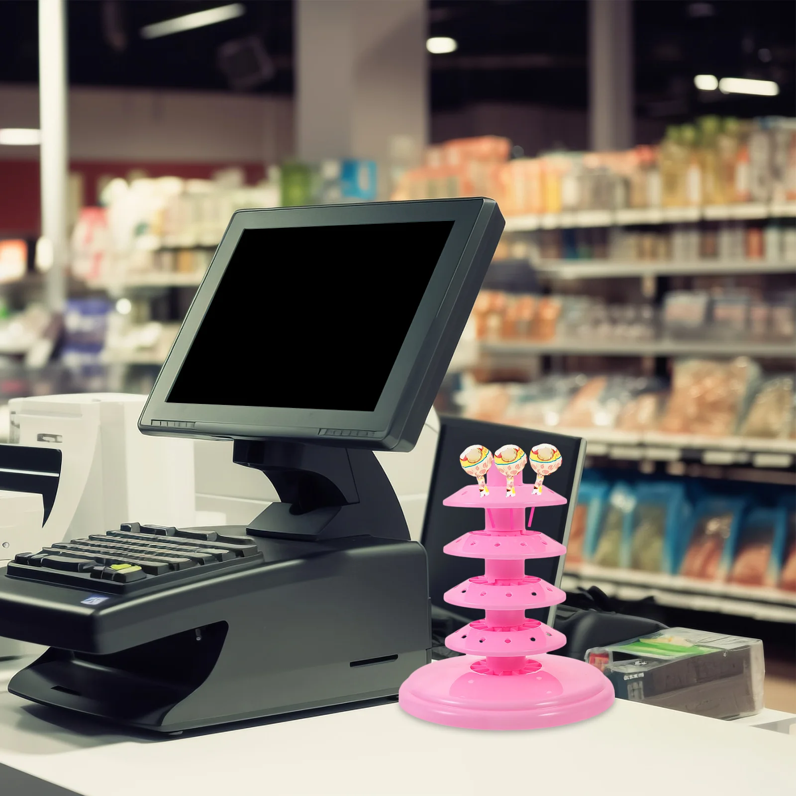 

Candy Cotton Candy Display Stand Multi-Tier Plastic Lollipop Holder For Weddings Parties Tabletop Cake Pops Display Rack