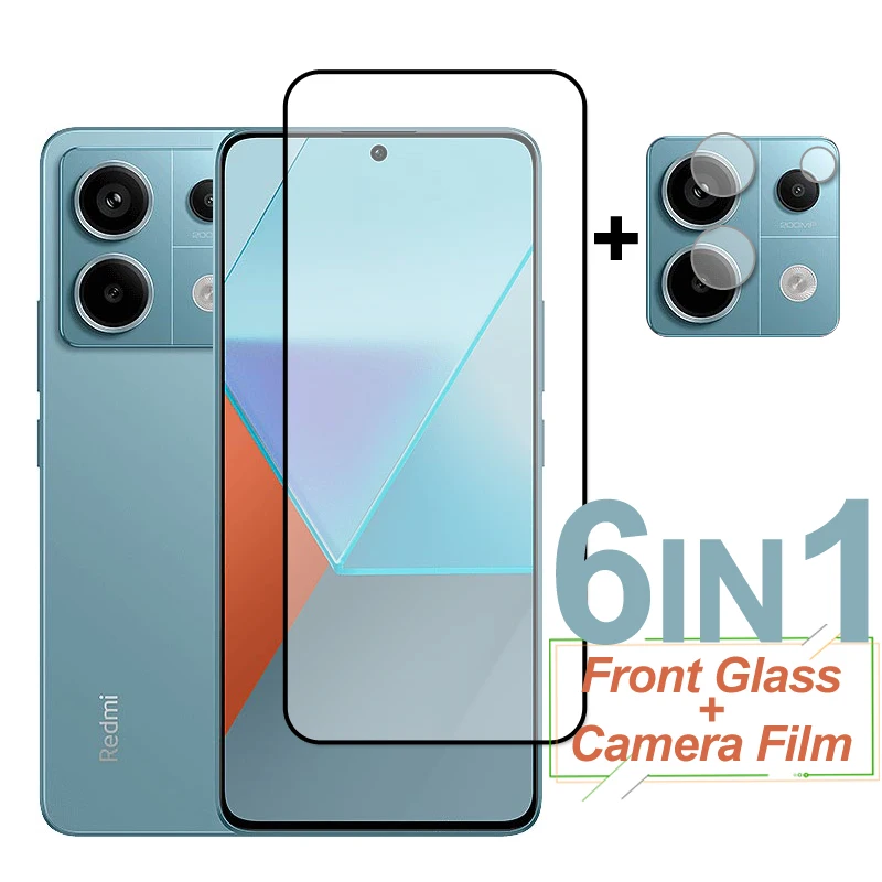 

For Xiaomi Redmi Note 13 Pro 5G Glass Full Cover Tempered Glass Screen Protector Protective Camera Len Film Redmi Note 13 Pro 5G