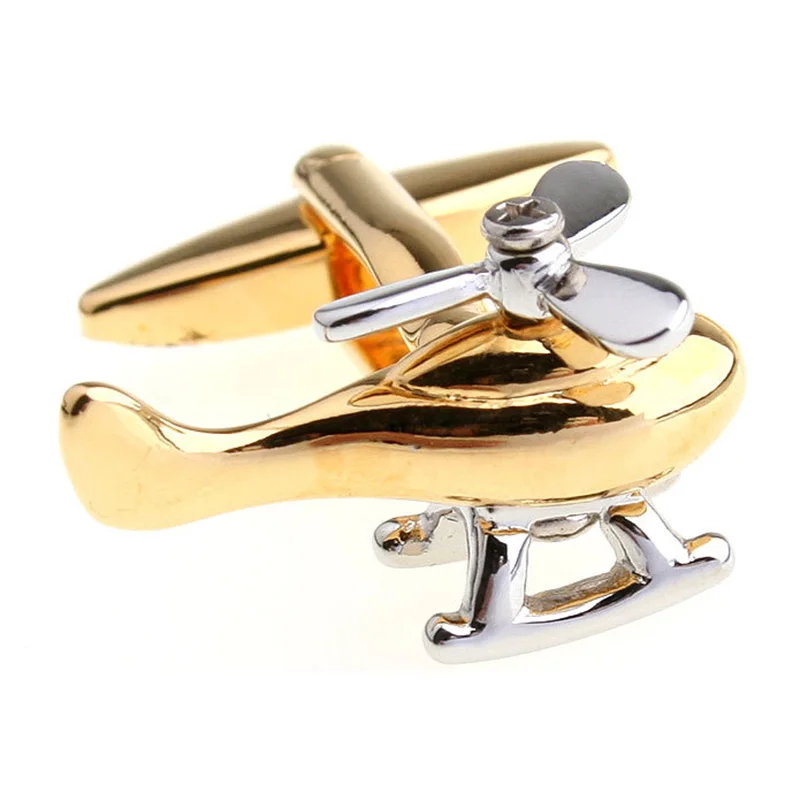 

Cartoon paint plane cufflinks personality cute little plane