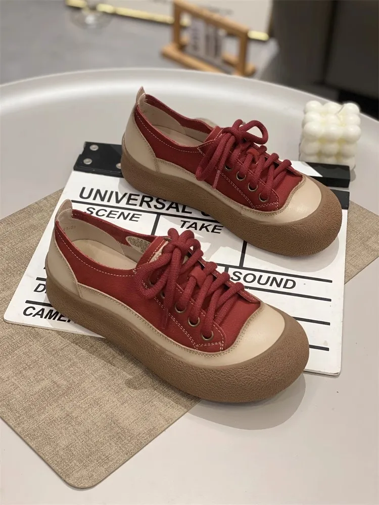 Weiche Lederschuhe mit dicker Sohle, die die Körpergröße optisch erhöhen, vielseitige Canvas-Schuhe, neuer Herbststil, bequeme, weiche Sohlen, Freizeit-Sportschuhe. – Detail 9