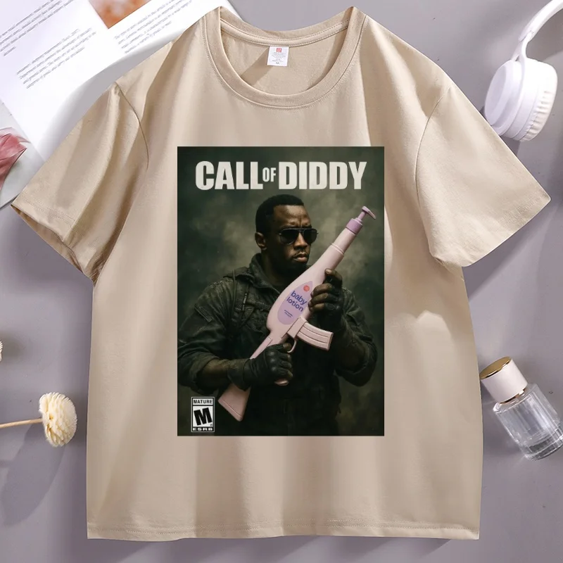Camiseta Call of Diddy para hombre y mujer, camiseta gráfica con diseño de videojuego, camiseta informal de algodón con cuello redondo, camiseta de manga corta, ropa de calle