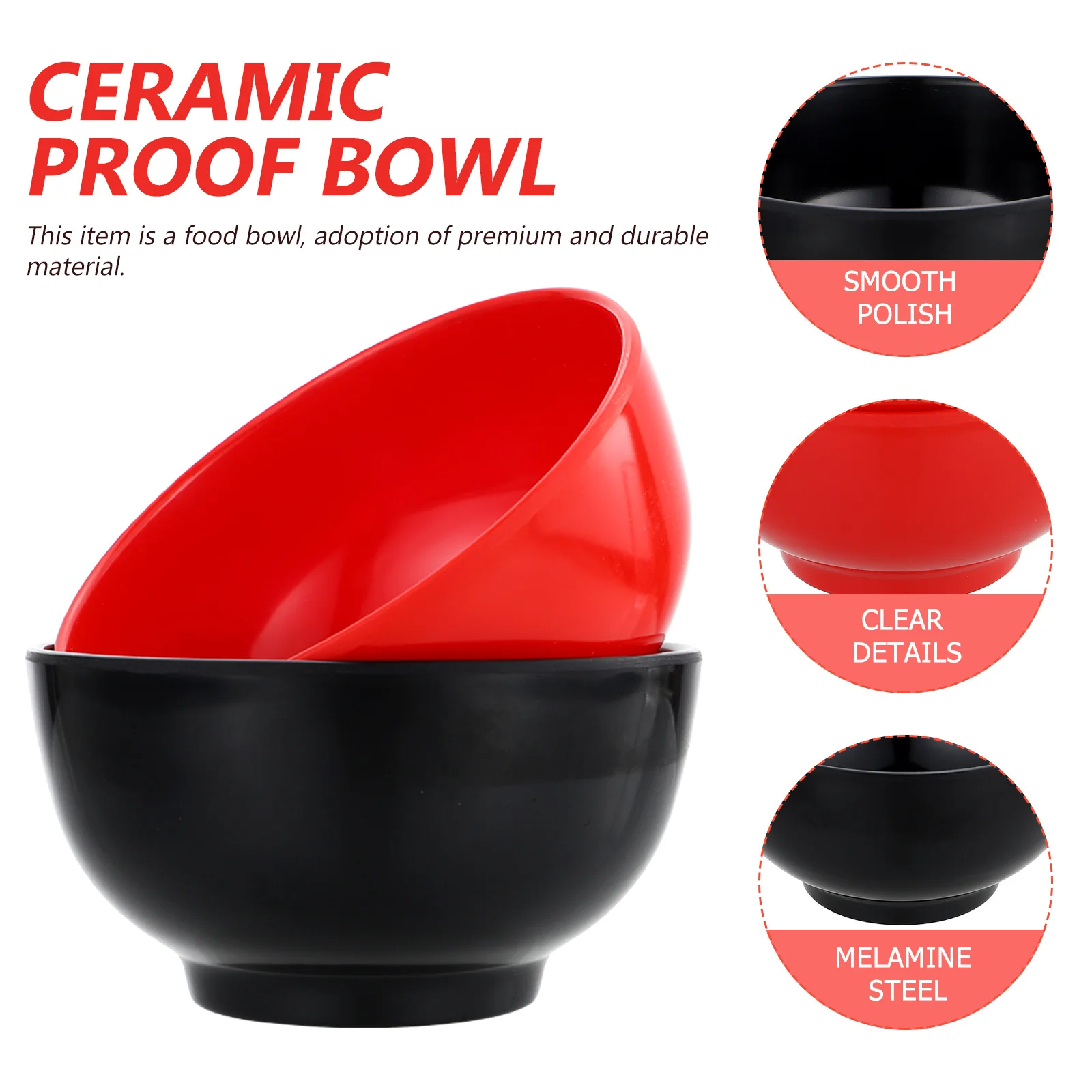 

4Pcs Melamine Bowls Small Household Rice Bowls Soup Salad Microwave Safe Kitchen Tableware Food Holder