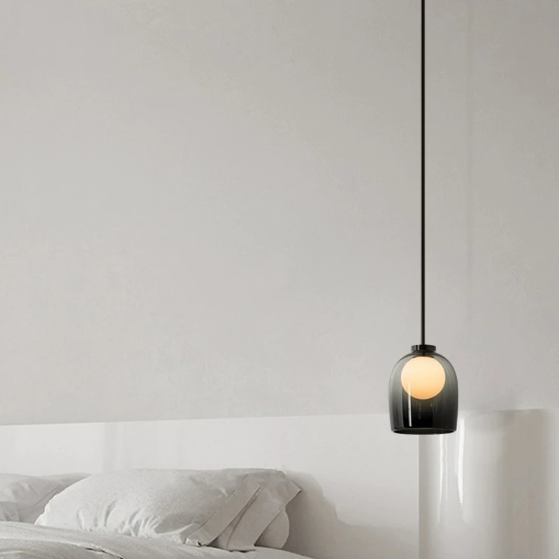 Nordic Bedroom Pendant Light Modern Minimalist Bedside Hanging Line Minimalist Designer Creative Glass Counter Restaurant Light