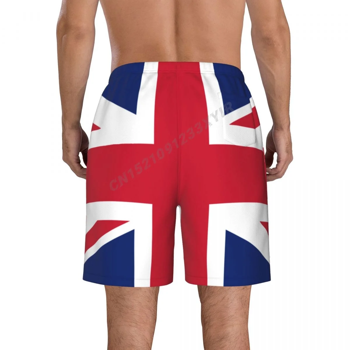 Summer Men's United Kingdom Flag Beach Pants Shorts Surfing M-2XL Polyester Swimwear Running