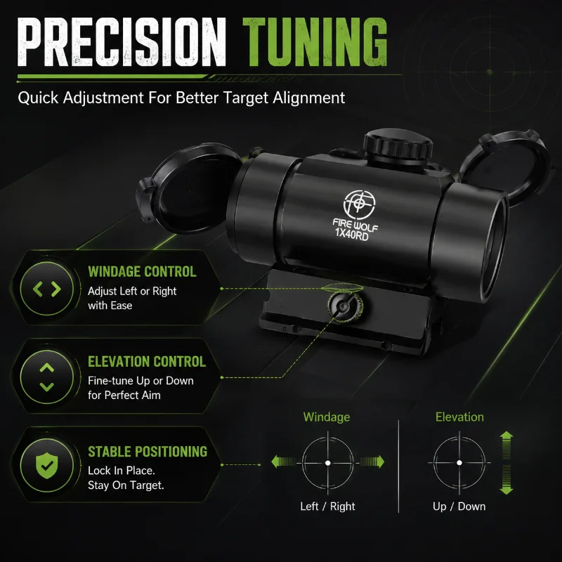 1X40RD Optical Observation Module Hobby Model Accessory Outdoor Game Parts Compatible with 20mm Rail Mount