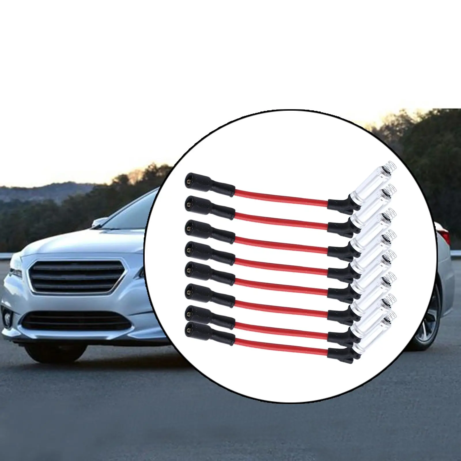 8 Stück Zündkerzenkabel rot passend für 07–2008 M8-48322