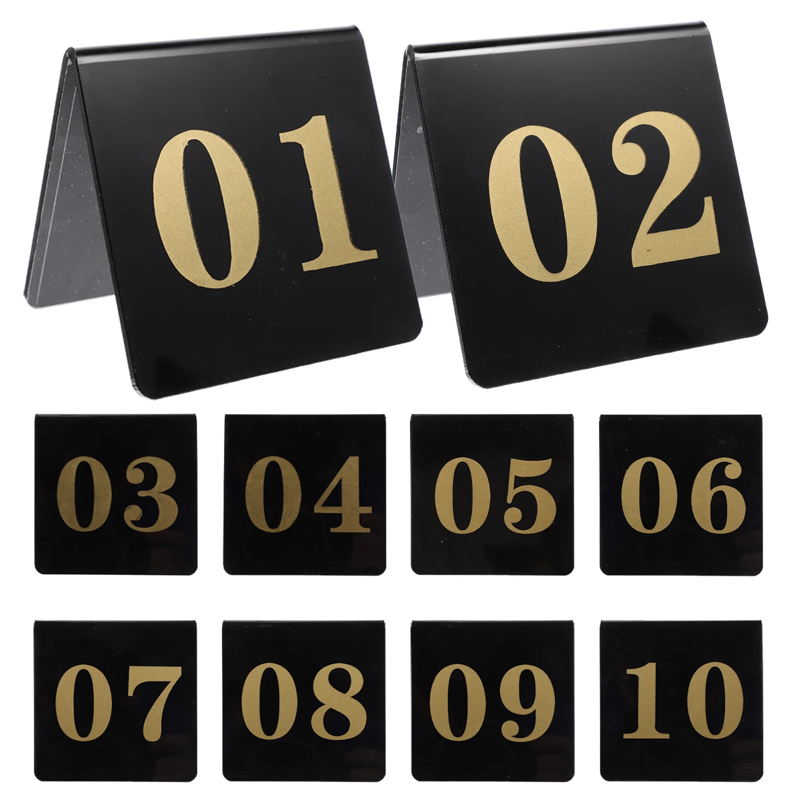 

10 Pcs Acrylic Table Number Plate Numbers for Wedding Reception Signage Signs Banquets Elegant Cards Desktop Supplies