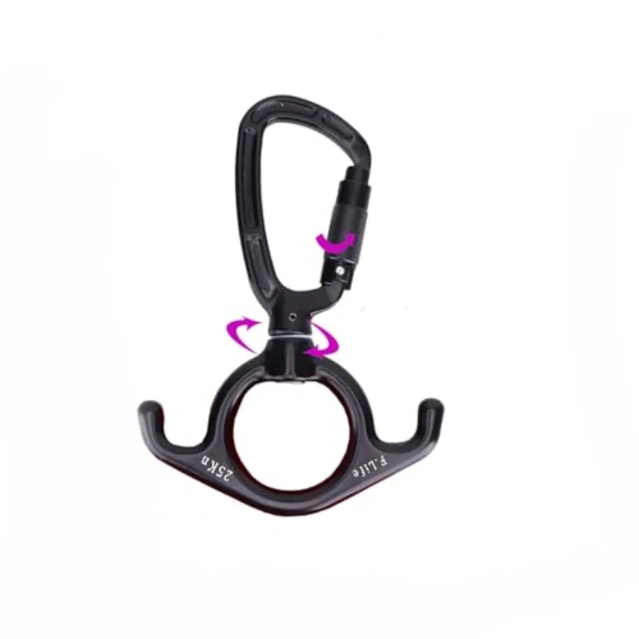 

Aerial Silks Hardware or Single Point Yoga Hammock Rigging Aluminum Swivel D Auto Locking Carabiner Rated 25KN Low Ceilings