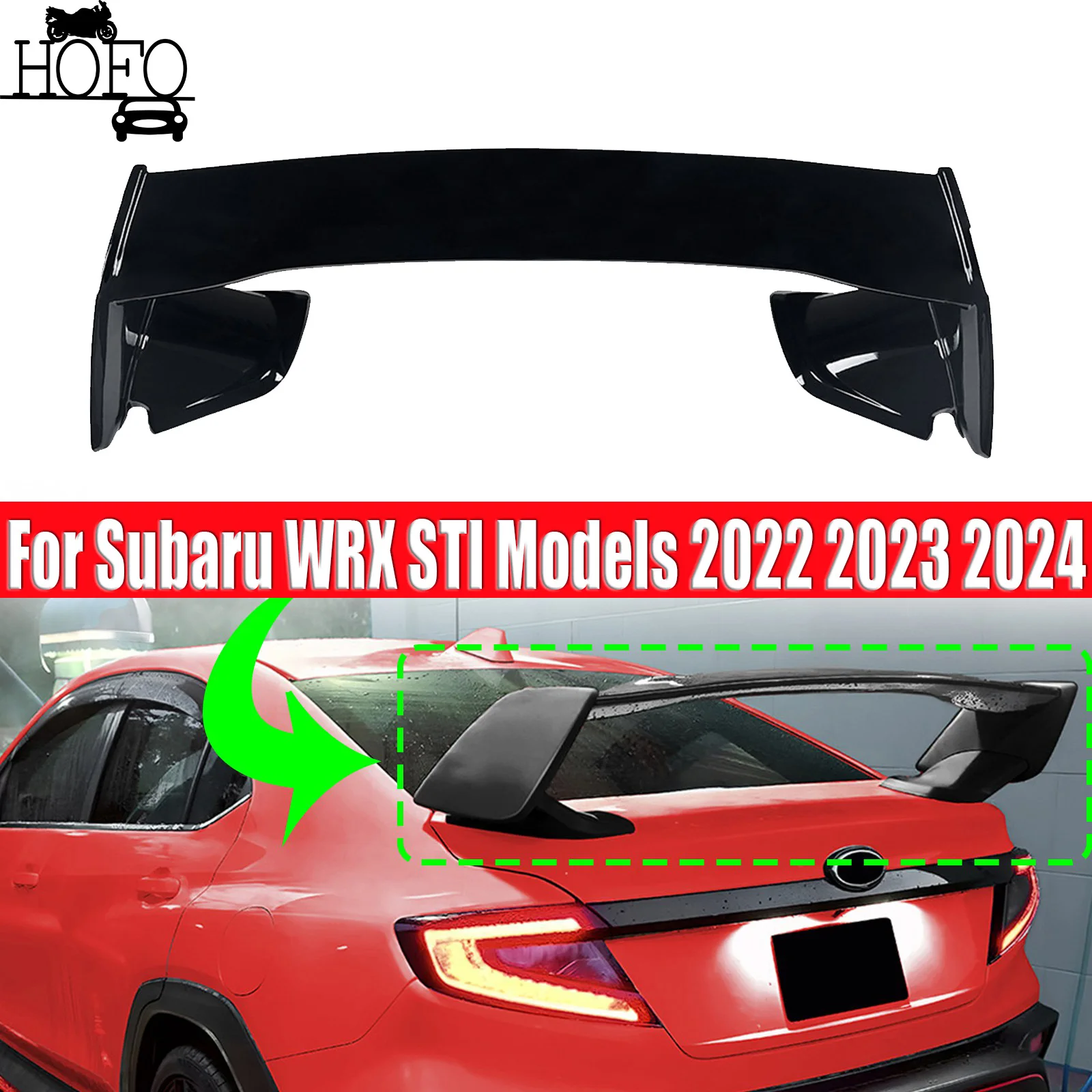 

Car Accessories ABS Rear Roof Spoiler Wing Trunk Lip Boot Cover For Subaru WRX STI Models 2022 2023 2024