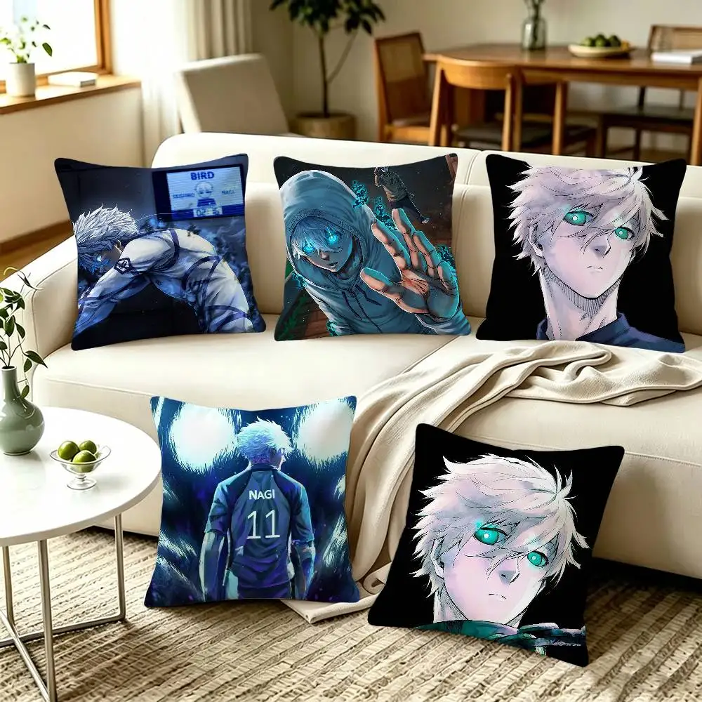 Seishiro Nagi Blue Lock Manga  Pillow Covers, Home Sofa Cushion Covers and Aecorative Custom