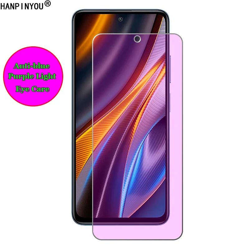 For Xiaomi Poco X6 X5 X4 X3 GT Pro NFC Anti blue Purple Light Ray Eye Care Premium Tempered Glass 9H Screen Protector Film