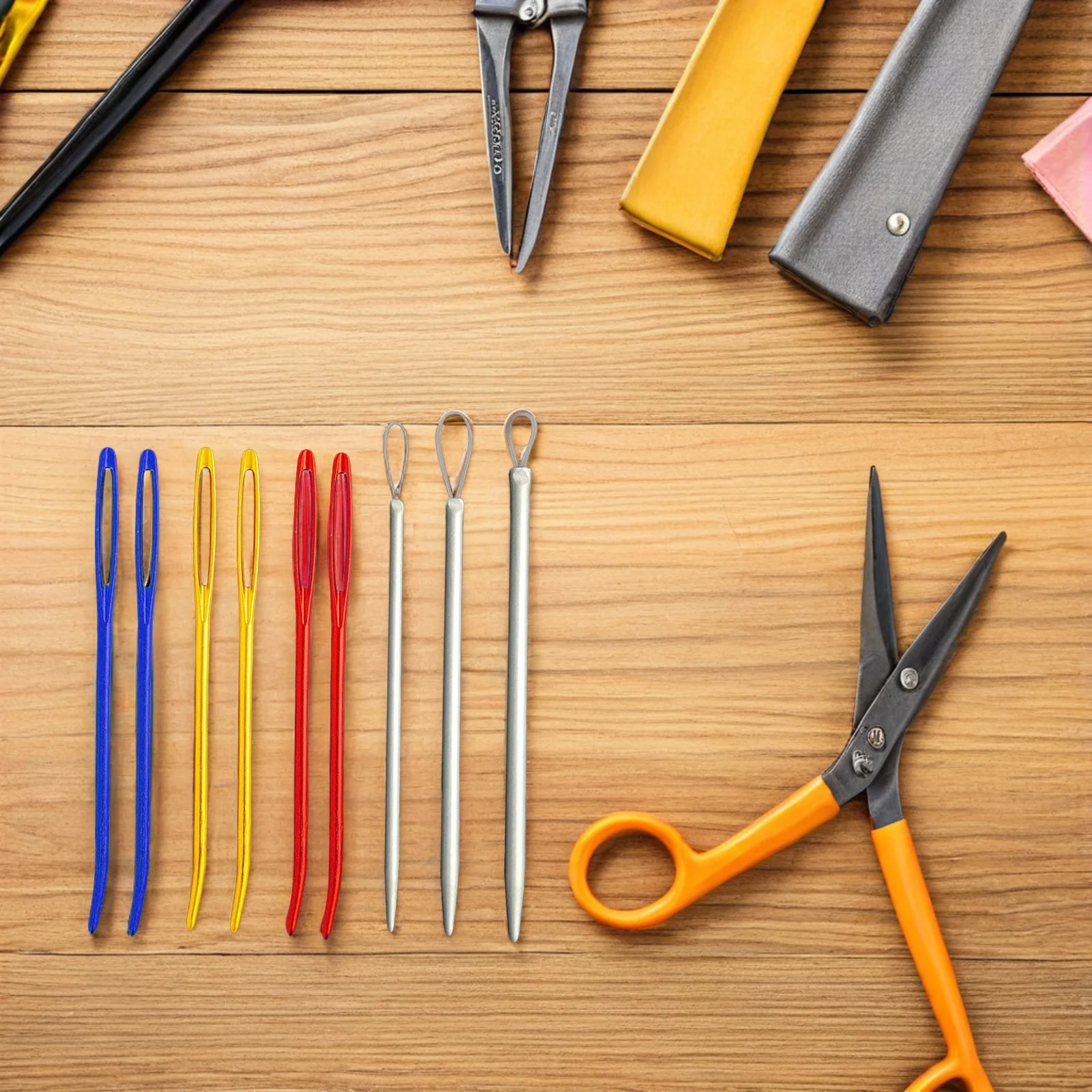 

9Pcs Tapestry Needle Set Large-Eye Aluminium Needles for Sewing Knitting Crafts Bent Tip Needles Tapestry Needle