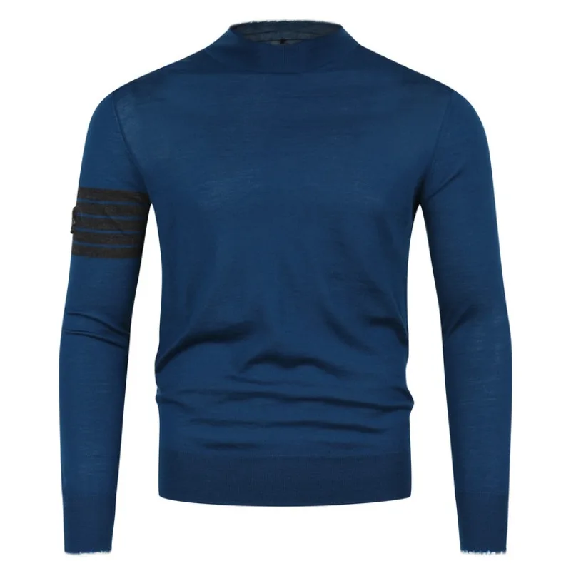 New Comfortable Round Neck Pullover Outdoor Sports Men's Golf Knitted Sweater High Elastic High Quality Men's Clothing