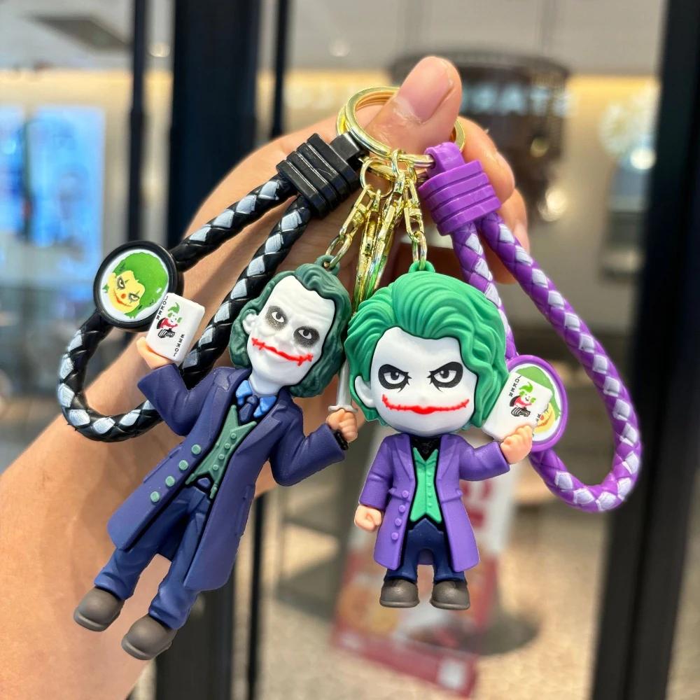 Anime Cartoon Marvel Batman Joker Image Doll Keychain Cute Halloween Series Key Ring Pendant Ornaments Jewelry Gifts for Friends