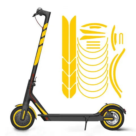 Xiaomi M365 PRO के लिए 1 सेट इलेक्ट्रिक स्कूटर रिफ्लेक्टिव स्टिकर Ninebot Max G30 G30D सजावट चेतावनी पट्टी फ्लोरोसेंट बॉडी के लिए 8 best sales इलेक्ट्रिक स्कूटर स्टिकर - №1