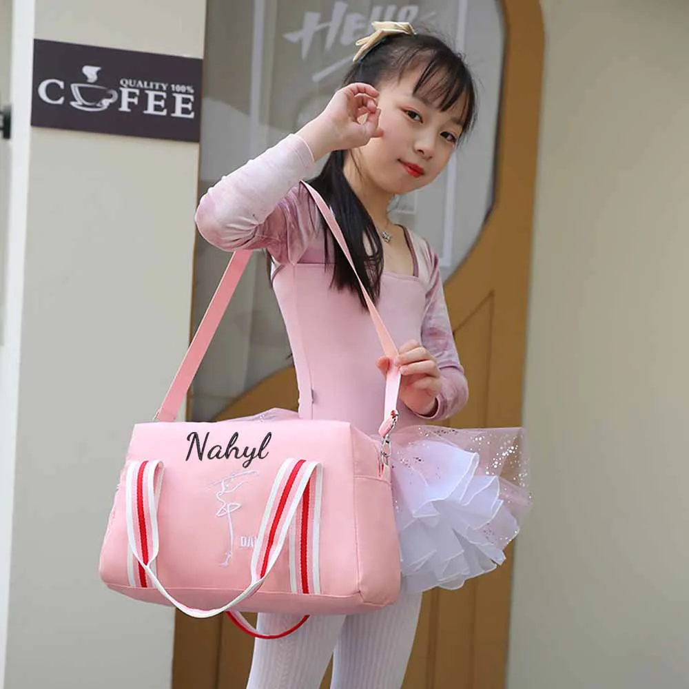 

Personalized Girls' Ballet Backpack, One Shoulder Crossbody Bag, Custom Embroidered Latin Dance Storage Bag, Outdoor Sports Bag