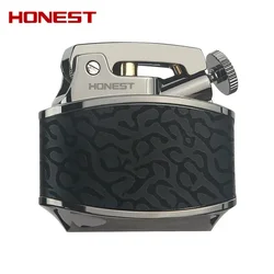 Creative Retro Shape Kerosene Lighter Press Ignition Metal Material Texture PU Leather Metal Dust Cover Exquisite Small Gif