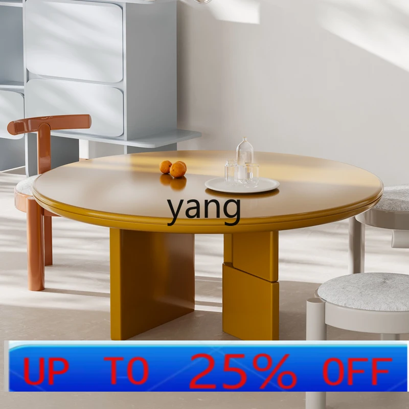 

LHH minimalist dining table household modern simple light luxury round dining table