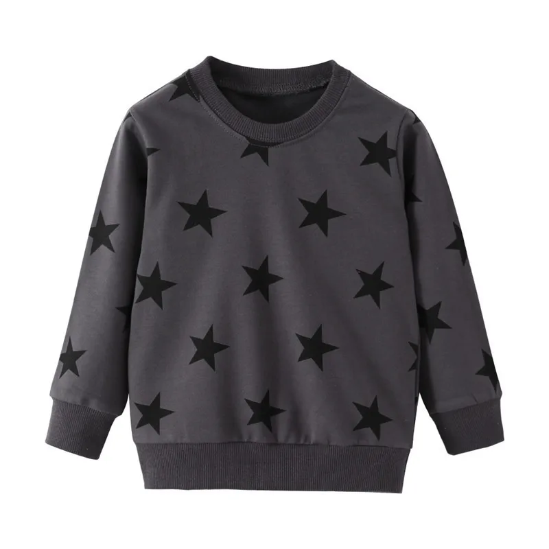 

Jumping Meters Autumn Winter Children's Sweatshirts With Stars Print Hot Selling Boys Hooded Shirts Kids Clothes Tops