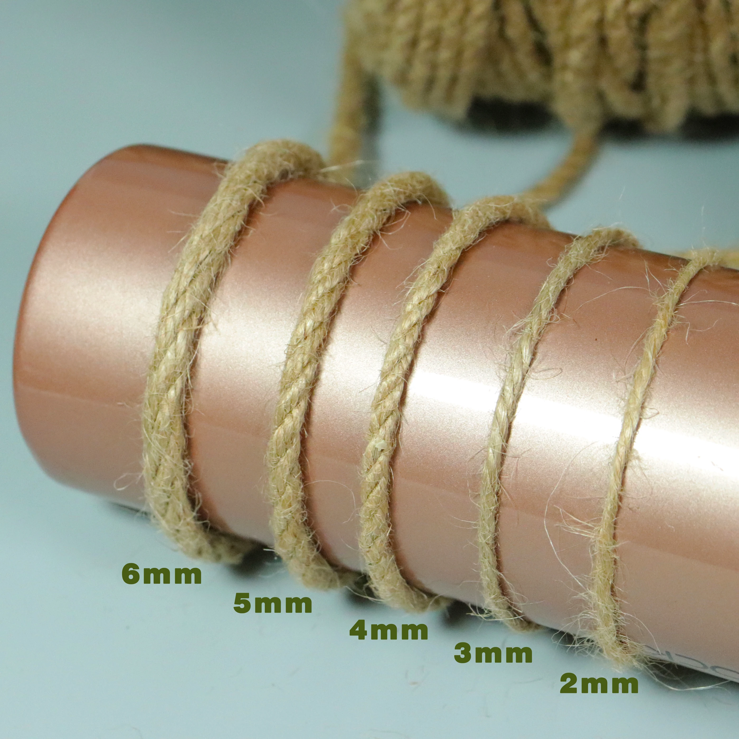 2mm-8mm Natural Jute Rope String Ribbon Crafts DIY Vintage Jute Cord Twine Thread Sewing Party Wedding Christmas Home Decortion