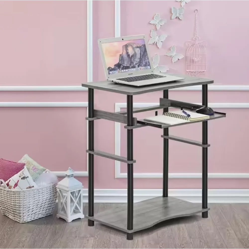 

24 in. Rectangular Computer Desk with Keyboard Tray; Home Computer Desk for laptop and desktop is designed for space saving.