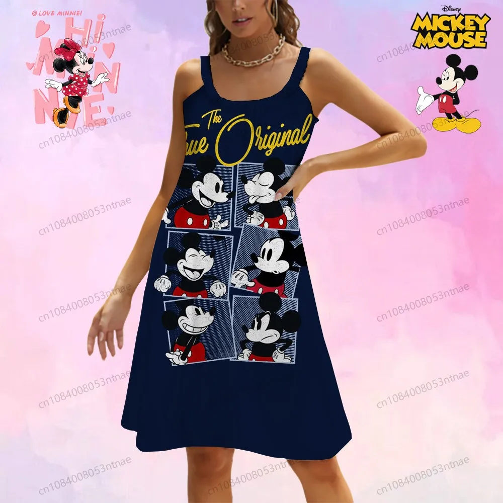 

2025 New Woman Clothing Women's Beach Dress Summer Disney Mickey Mouse S-3XL Kawaii Elegant Gowns Y2k 3D Print Holiday Outfits20