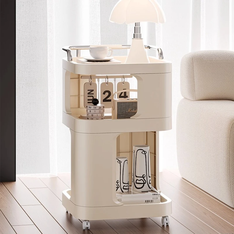 

‌ Приставной столик в стиле INS, мобильная тележка для закусок, многоуровневый органайзер для спальни, многоцелевая универсальная тележка