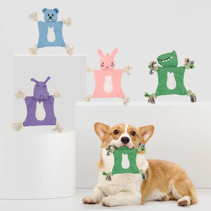 Dog toy in macaron colors, animal-shaped dog toy, pet supplies, durable chew-resistant dog toy
