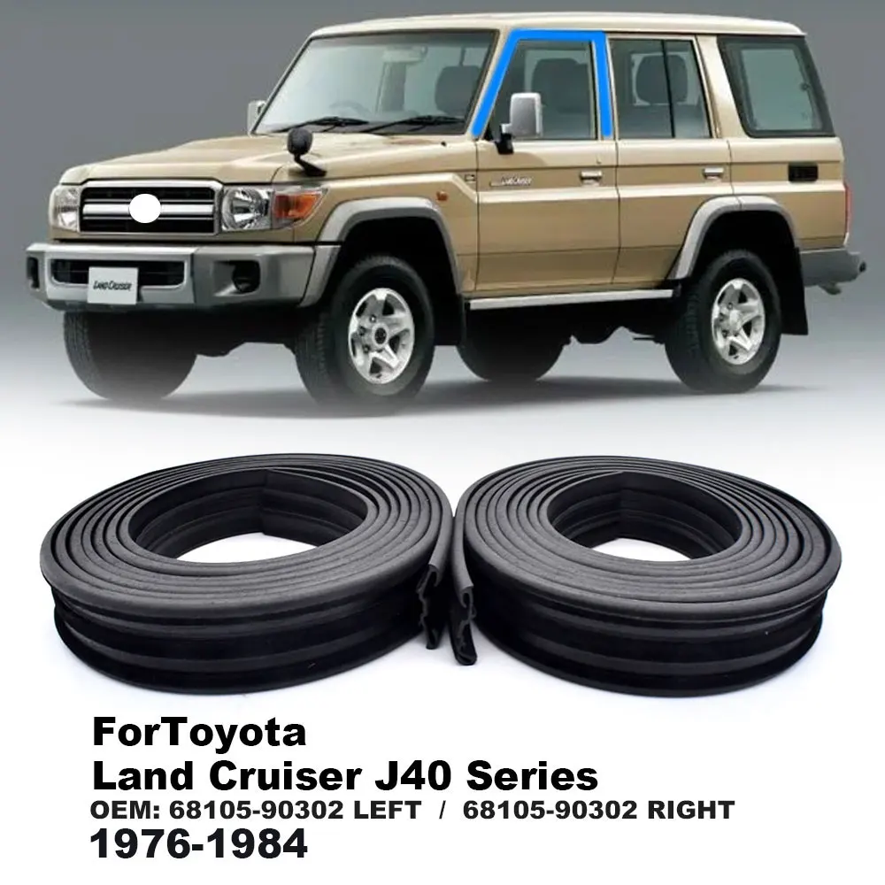 

1Pair For Toyota Land Cruiser FJ40 FJ45 HJ47 BJ40 door glass run weatherstrip seal 68105-90302