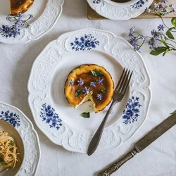 Creative Relief Ceramic Plates High End French Style Steak Plate Home Afternoon Tea Dessert Fruits Plate Exquisite Coffee Cups