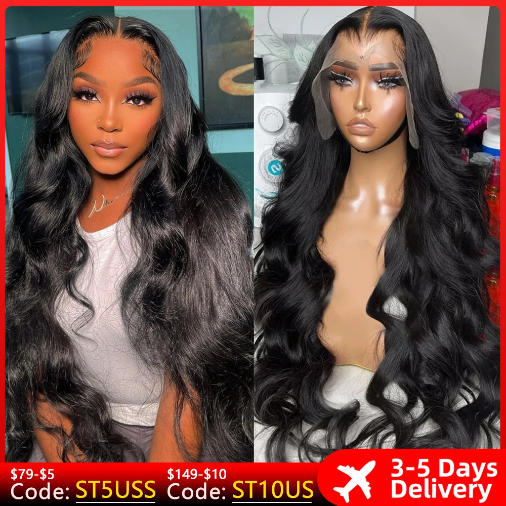 13x6 Lace Frontal Human Hair Wig Brazilian Body Wave 30 Inch Wigs For Women Pre Plucked 13x6 Hd Body Wave Lace Front Wig 180%